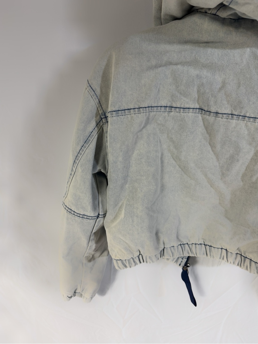 Ashley By 26 International Light Wash Denim Jacket with Cream Sherpa Lining - Picture 9 of 9